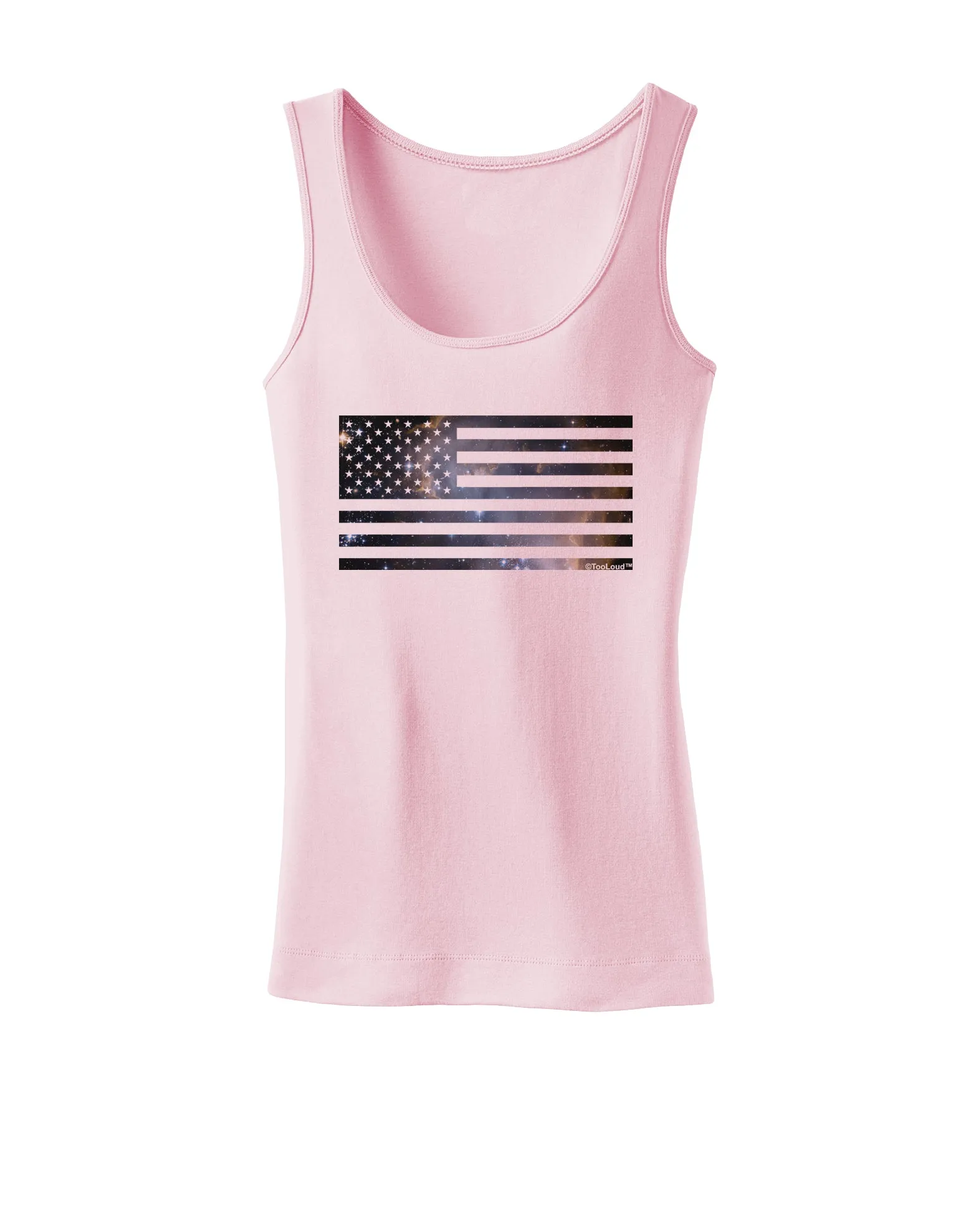 American Flag Galaxy Womens Tank Top by TooLoud