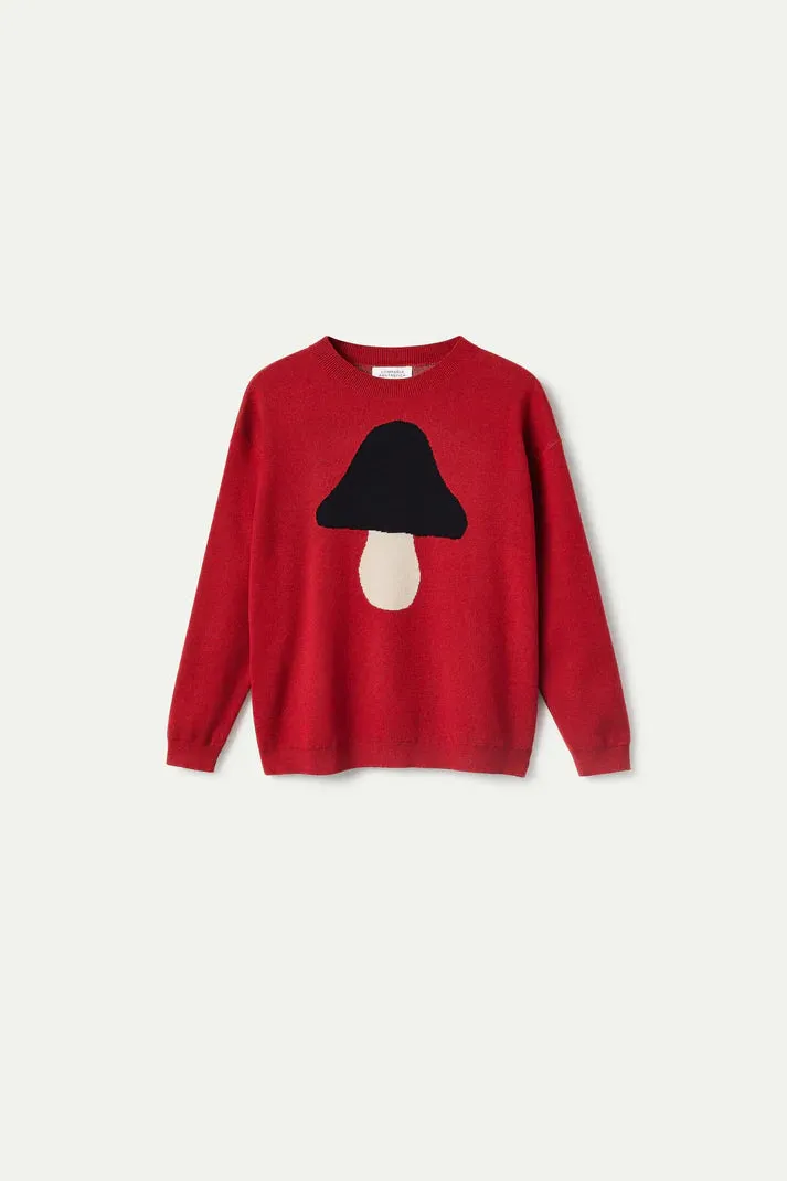 Compañia Fantastica - Red Knitted Mushroom Jumper
