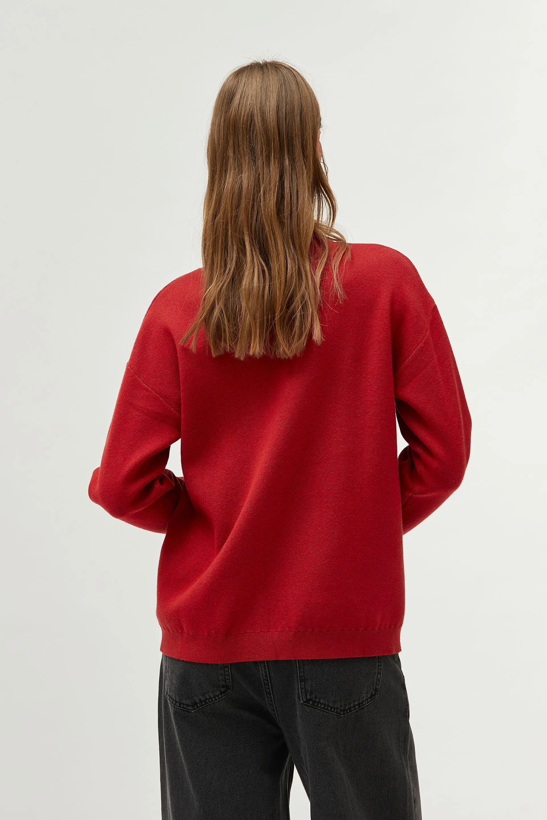 Compañia Fantastica - Red Knitted Mushroom Jumper
