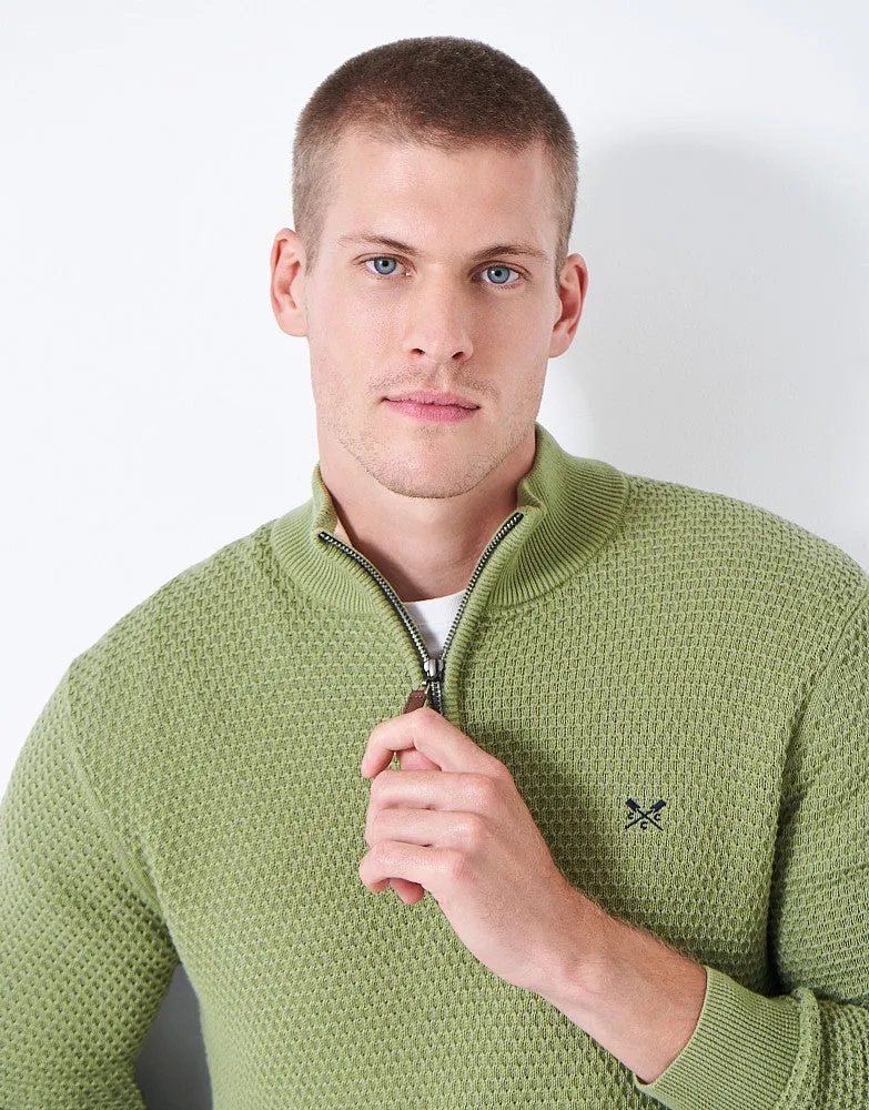 Crew Clothing Ocean Wave Organic Cotton Half Zip Jumper