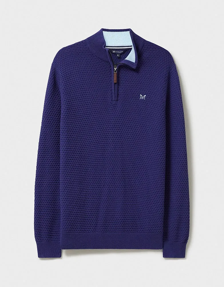 Crew Clothing Ocean Wave Organic Cotton Half Zip Jumper