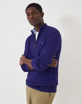 Crew Clothing Ocean Wave Organic Cotton Half Zip Jumper