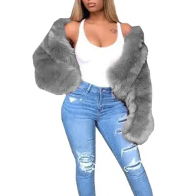Fashion Rabbit Fur Pure Color Coat