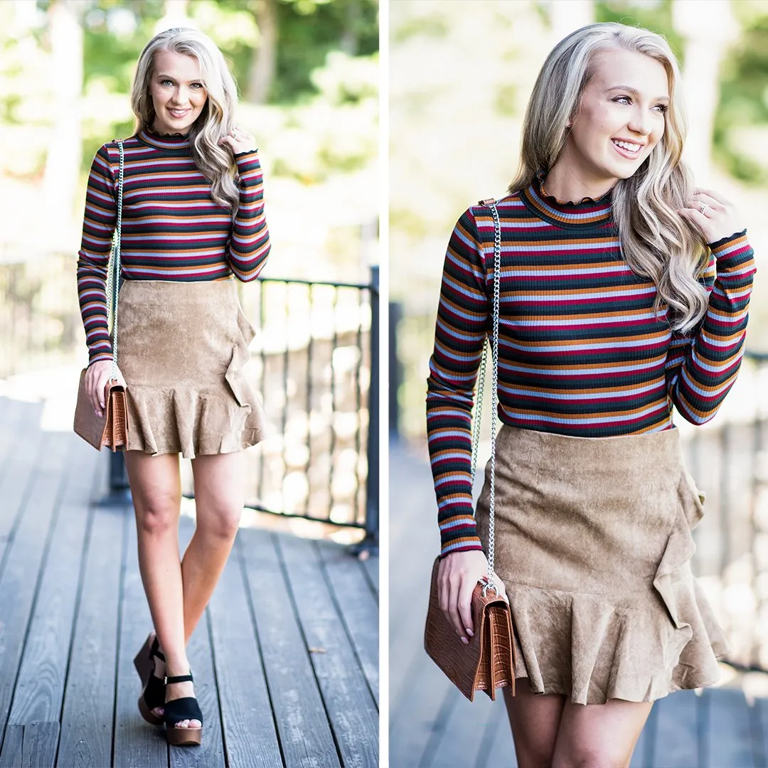 Found The Fab Camel Brown Corduroy Skirt