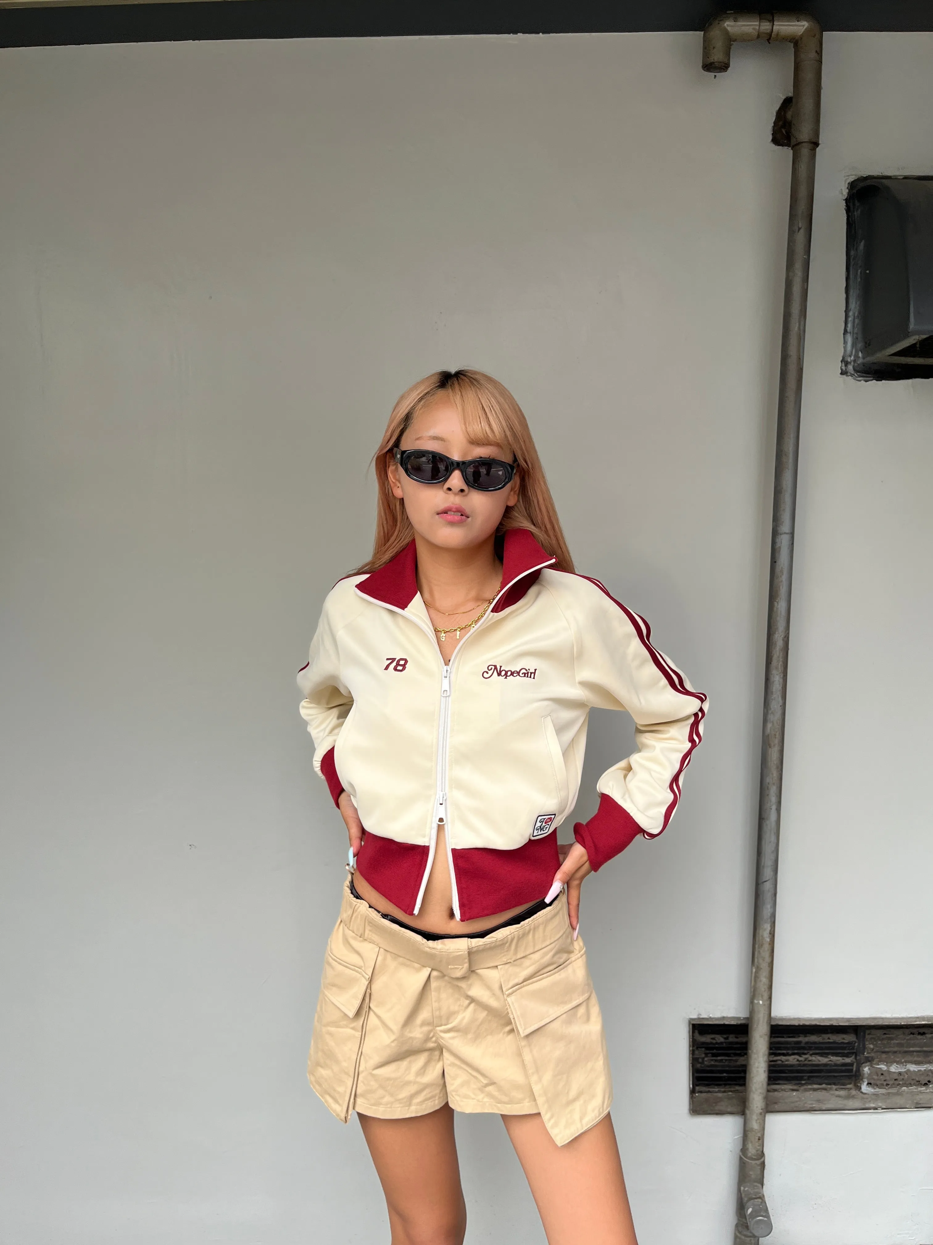 kiss stand collar track jacket