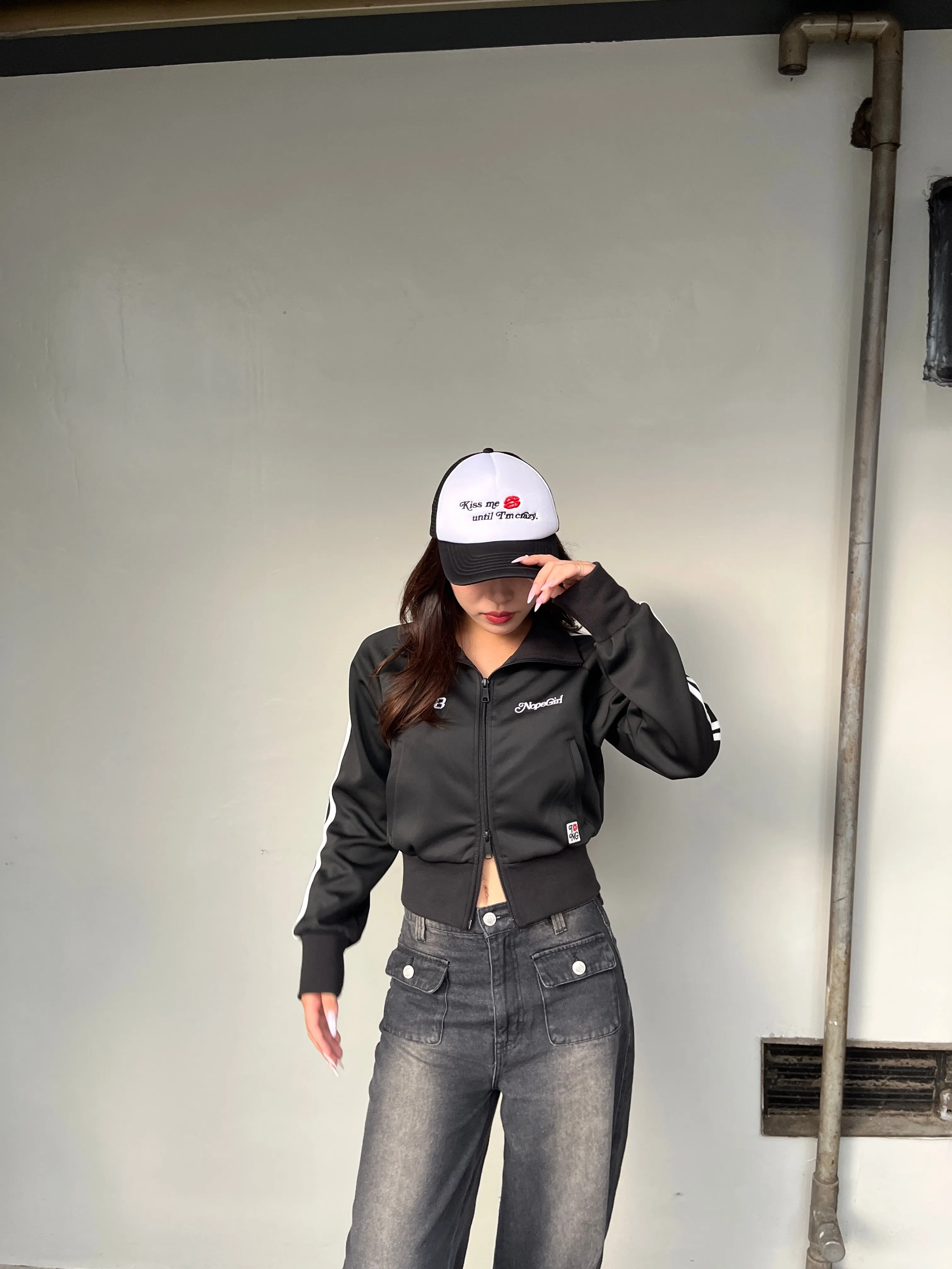 kiss stand collar track jacket