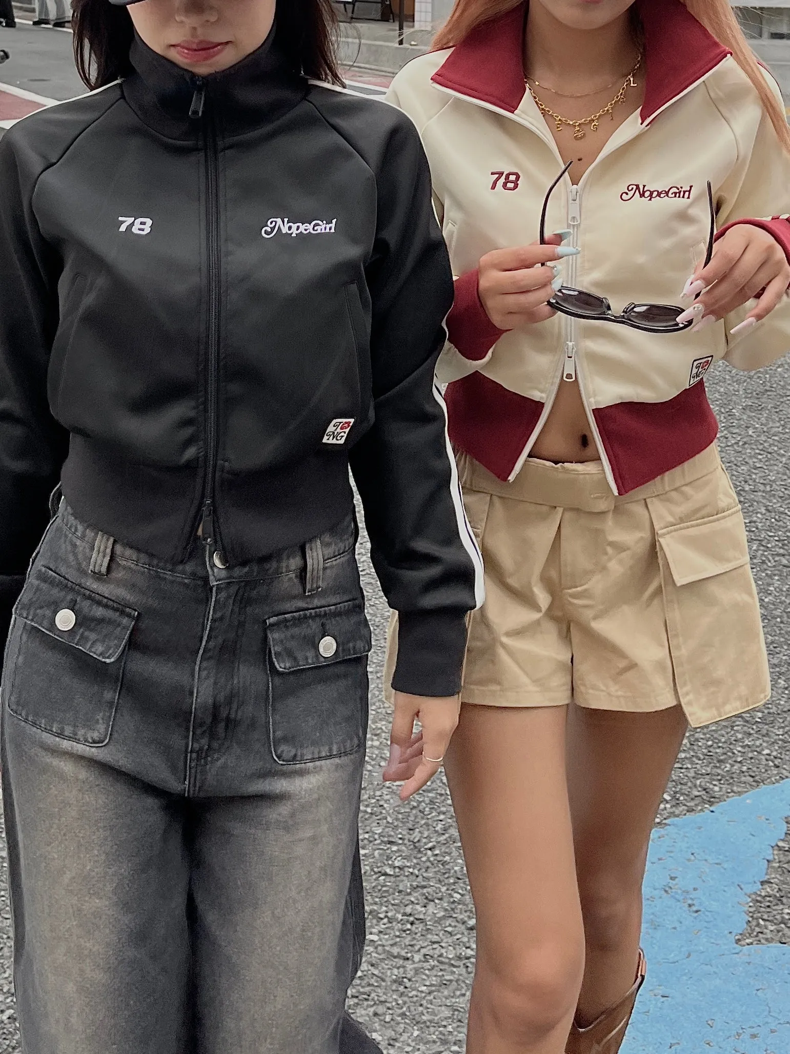 kiss stand collar track jacket