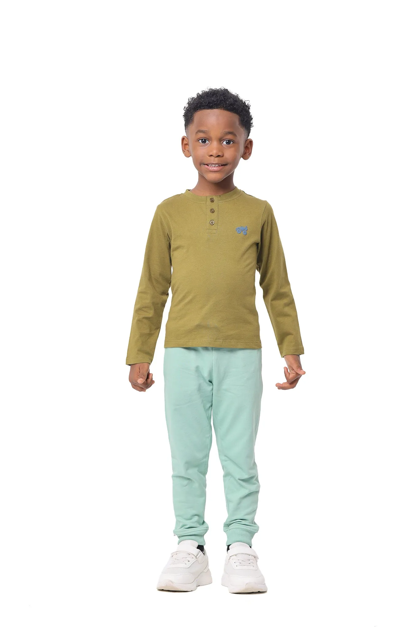 Long Sleeve Toddler Boys Henley T-Shirt Pack of 3 made of Pure Cotton Fabric