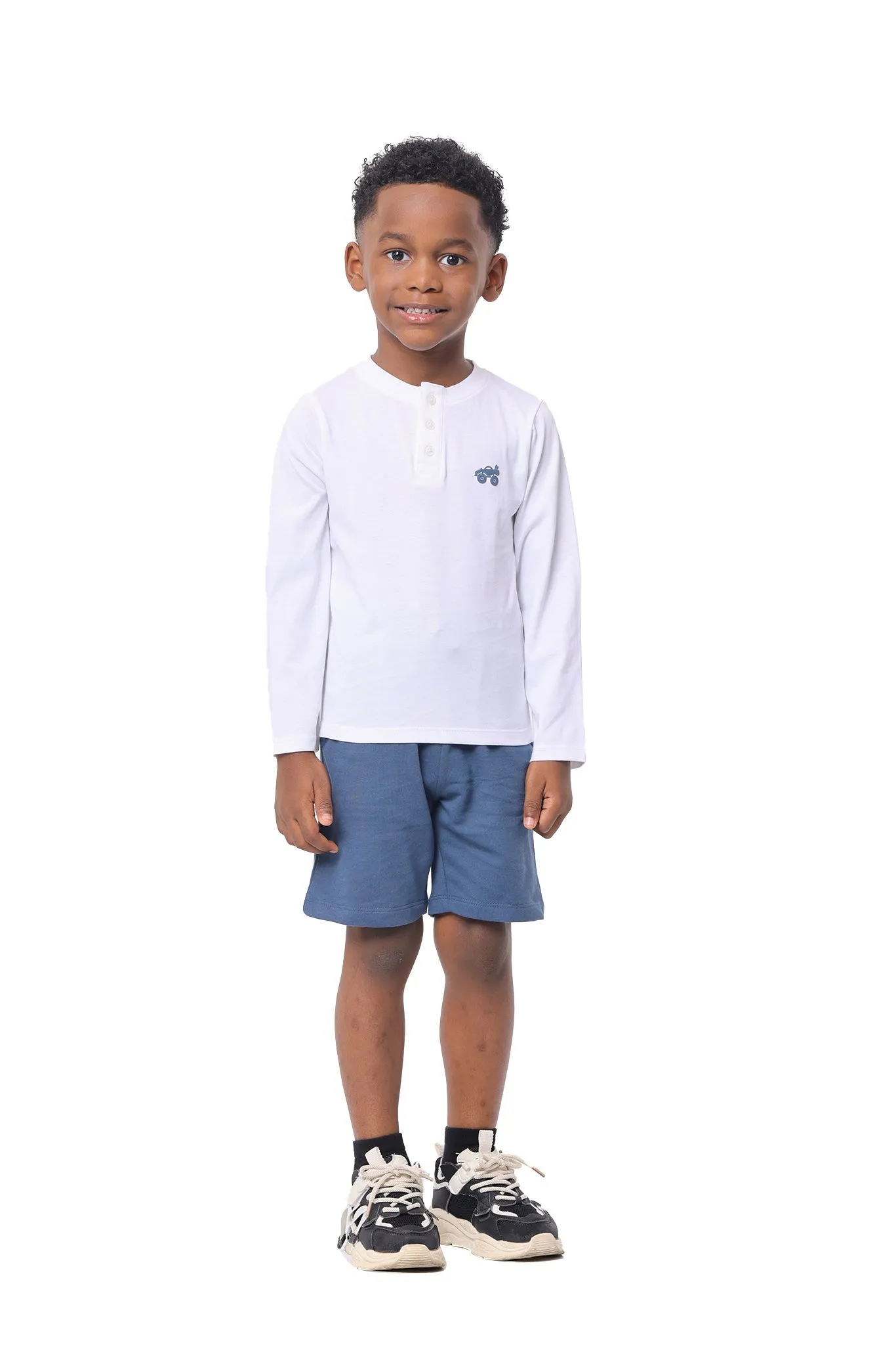 Long Sleeve Toddler Boys Henley T-Shirt Pack of 3 made of Pure Cotton Fabric