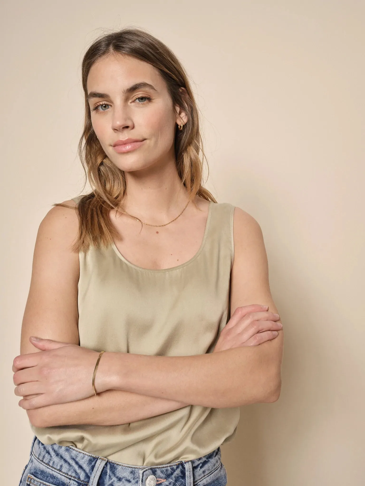 Mos Mosh Astrid Twill Silk Tank Top