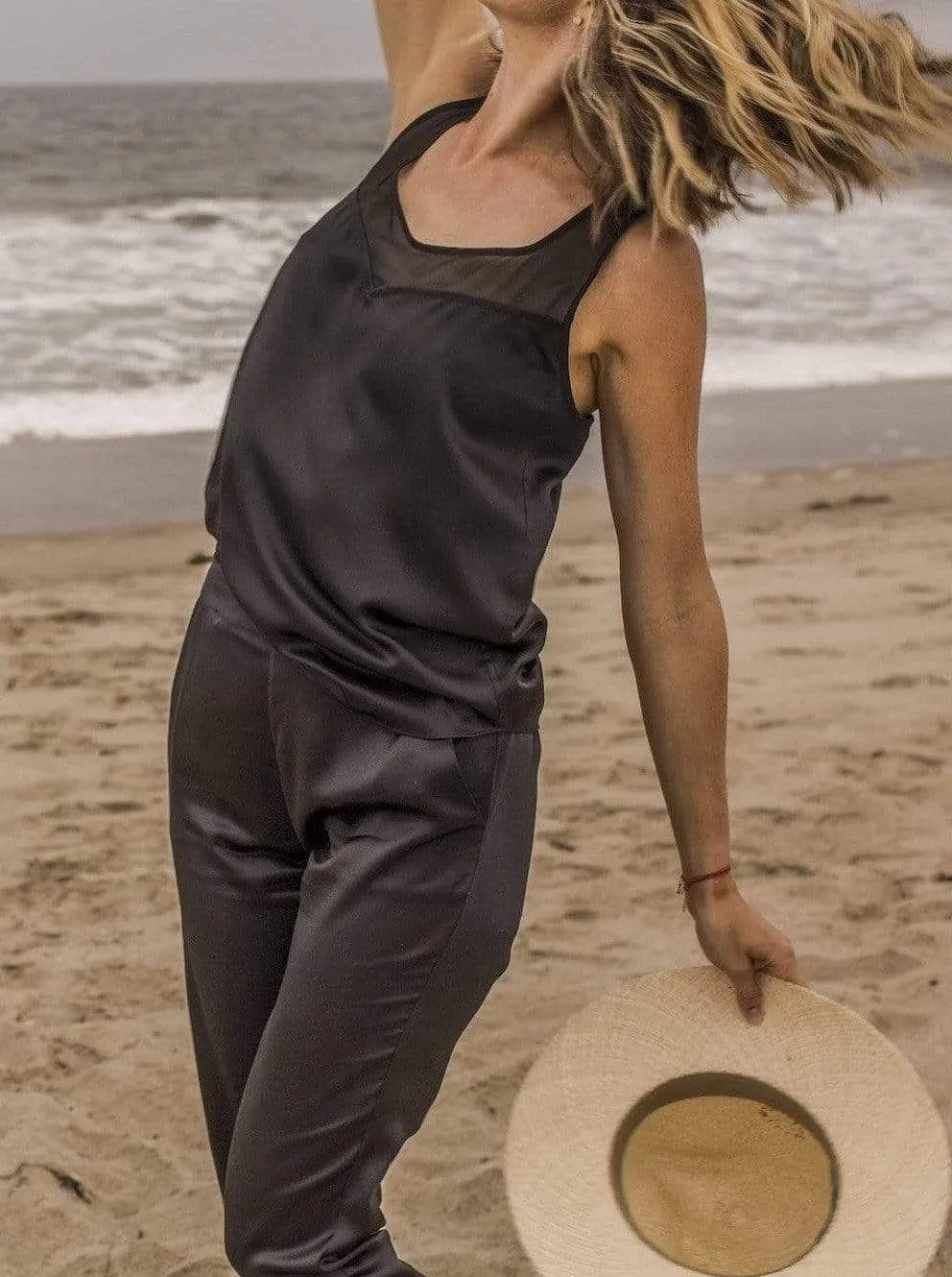 Nolita Reversible Racerback Top · Black Caviar