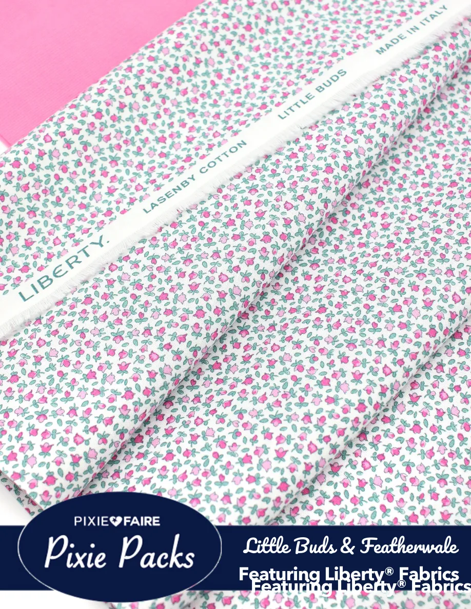 Pixie Packs Liberty Little Buds & Petal Pink Featherwale Corduroy