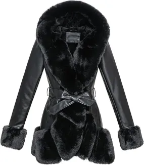 PREMIUM Butter Soft Faux Leather & Fur Coat