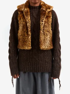 Rhodolirion Eco Fur Short Length Vest - Leopard
