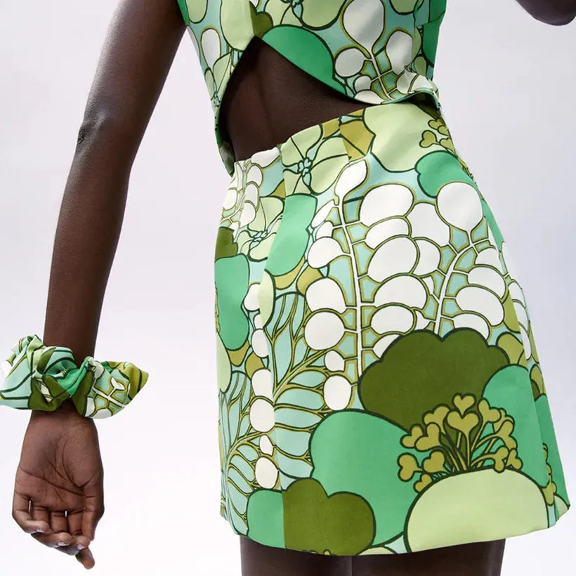 Sexy Dress Summer Round Neck Fashion Sleeveless Printed Female Dress