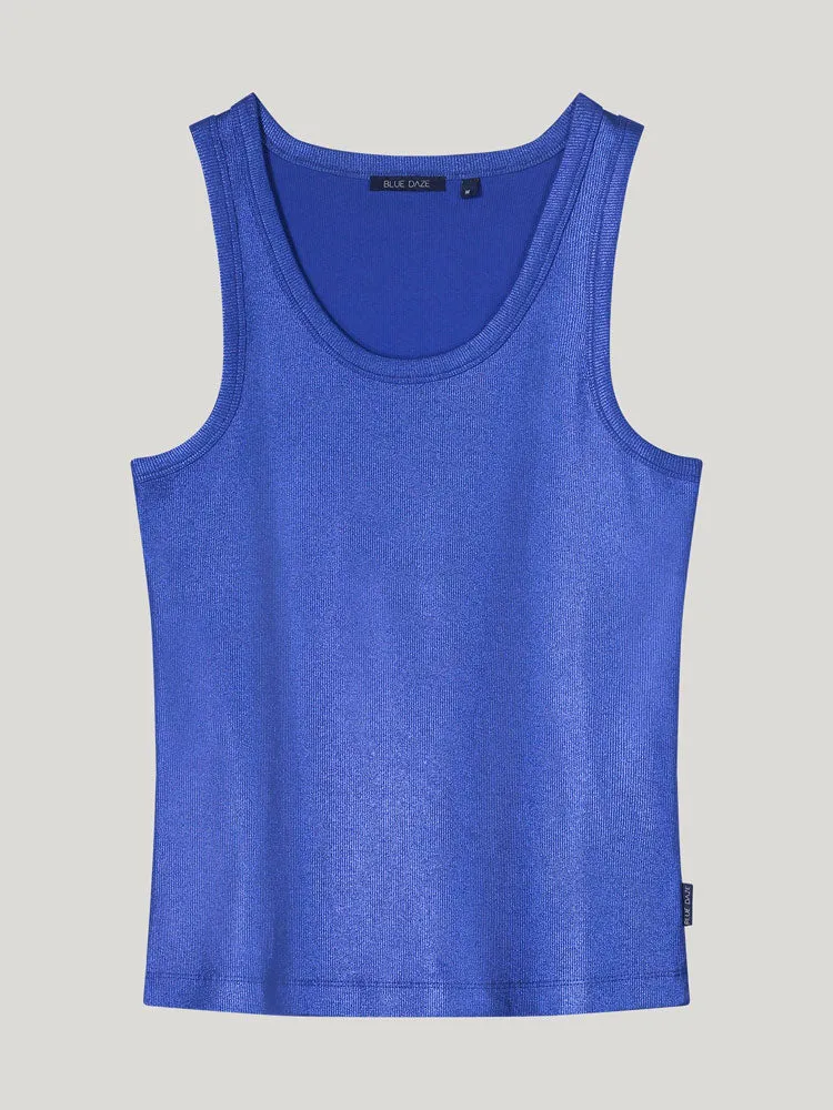 Summum Ribbed Tank Top Royal Blue