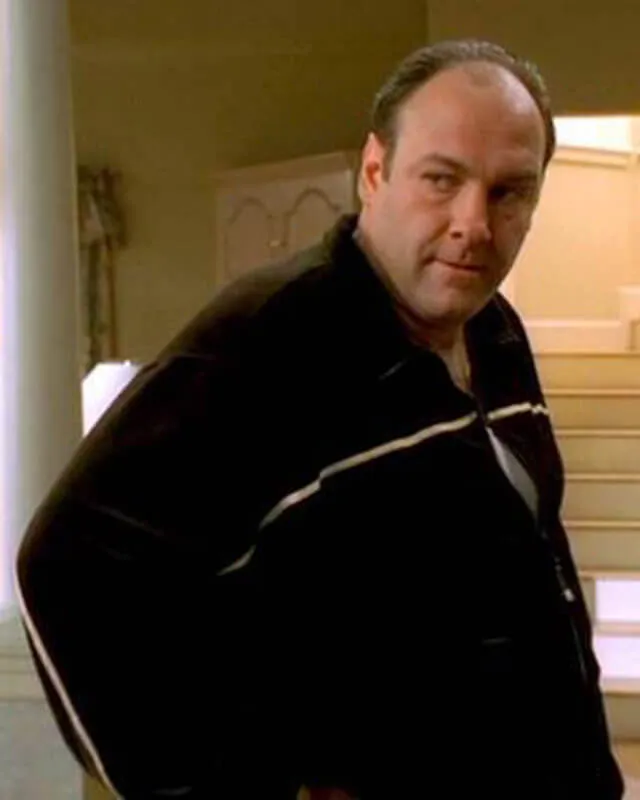 The Sopranos Tony Black Track Suit with White Stripe Details