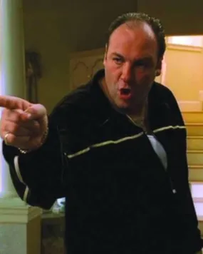The Sopranos Tony Black Track Suit with White Stripe Details
