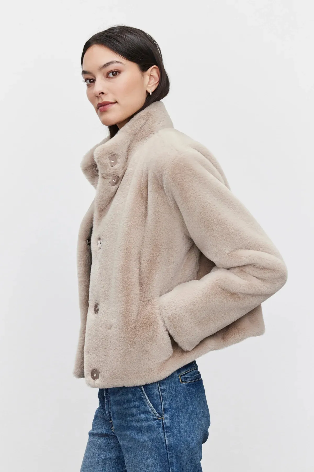 VELVET sheena luxe faux fur jacket