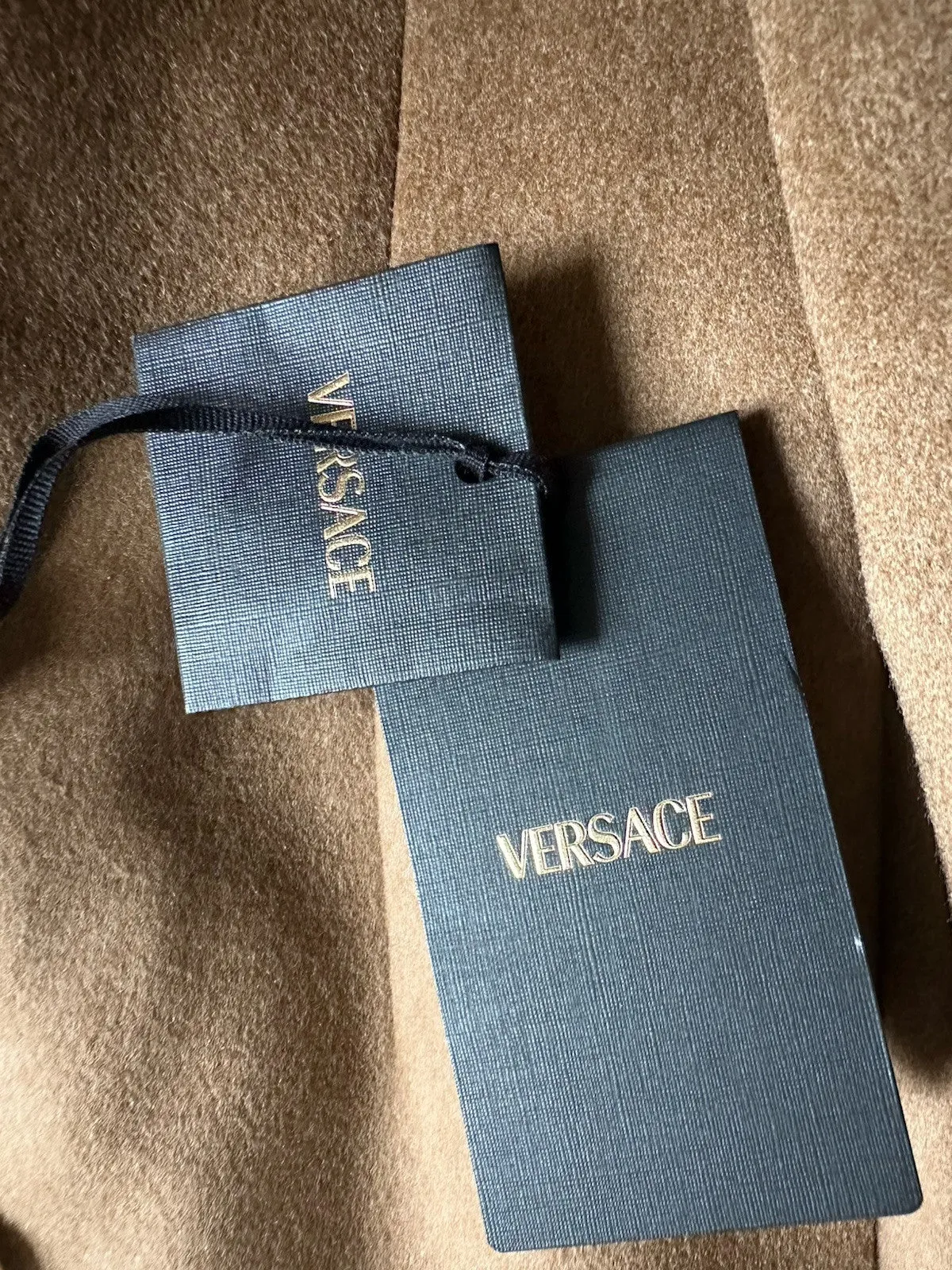 Versace Women’s Wool Camel Peacoat Coat 8 US (44) 1008405 Italy NWT $3100