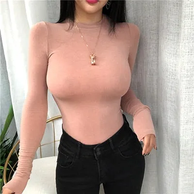 Wjczt Thin Summer Top Sexy T Shirt Women 2020 Elasticity T-Shirt Korean Style Woman Clothes Slim Tshirt Female Casual Long Sleeve Tops